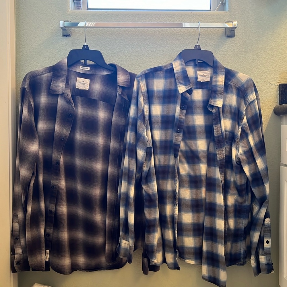 Two (2) American Eagle Outfitters Flannels